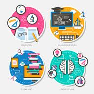 set of flat design concept vector illustration