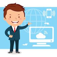 Businessman technology connectivity concept