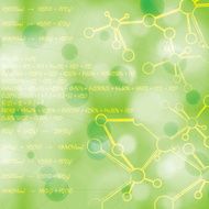 Molecule illustration green background N7