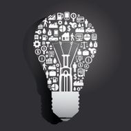 Elements are small icons Finance make in Light bulbs concept N2