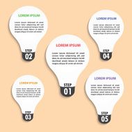 Flat style light bulb infographic template