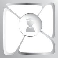 3D geometrical speech bubble vector message icon background