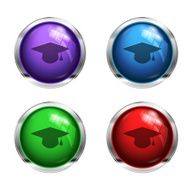Graduation cap buttons
