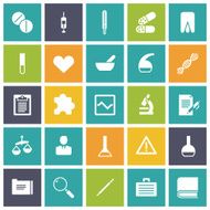 Flat design icons for medical science N3