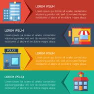 Modern flat city background infographics N2