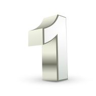 3d shiny silver number 1 N2