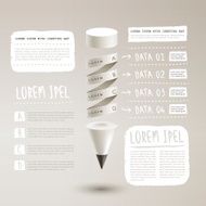 creative template with white pencil infographic