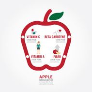 Infographic apple health concept template design