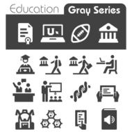 Education Icons Gray Series