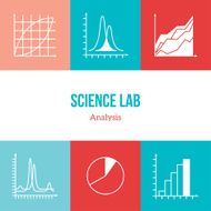 Flat line icons set of chemistry symbols and objects N3