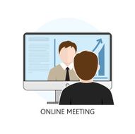 Flat design Colorful Vector Illustration Concept for Online Meeting