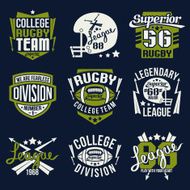 College rugby team emblem N2