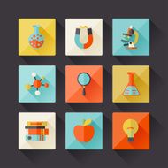 Science icons in flat design style N4