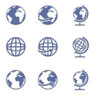Vector Set of Globe Icons N14