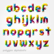 Polygon alphabet colorful font style