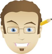 Man with glasses and pencil