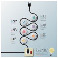 Curve Electric Wire Line Diagram Business Infographic
