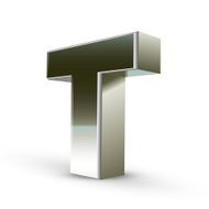 3d silver steel letter T N5