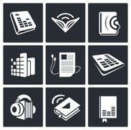 audiobook icons set