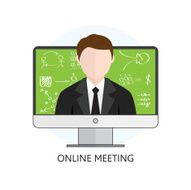 Flat design Colorful Vector Meeting Online Learning Professional Lectures