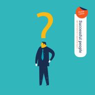 Businessman with a question mark on the head