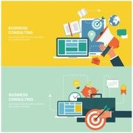 Concepts for web banners and promotions Flat design concepts business consulting N8