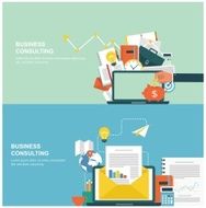 Concepts for web banners and promotions Flat design concepts business consulting N9