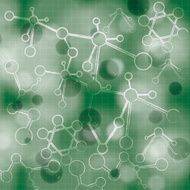 Molecule illustration green background N8