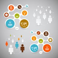 Circle Paper Vector Infographic Template