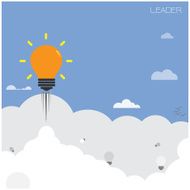 creative light bulb with blue sky background