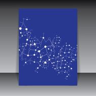 Molecule illustration blue background N15