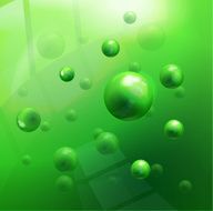 Glossy green molecules background