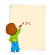 Kid writing on Paper N2