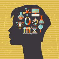 Science concept illustration in flat design style N4
