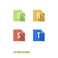Q R S T - Flat Design Paper Button Alphabet N2
