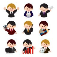 business man icon set 01