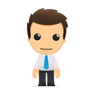 Funny Cartoon Office Worker N22