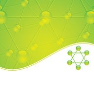 Molecule illustration green background N9