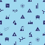 chemistry icons blue pattern eps10