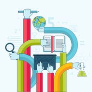 Flat line design concept for education N2