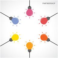 Creative light bulb Idea concept banner background Brainstorming and teamwork