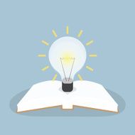 Book with light bulb