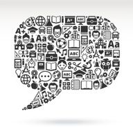 education and school Speech Bubble Black &amp; White N2