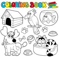 Coloring book with pets 1