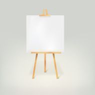 Wooden tripod with a white sheet of paper N3