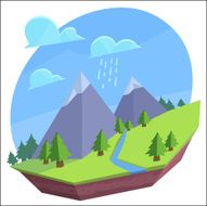 Landscape with mountains vector illustration