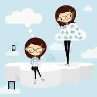 Cloud computing Woman internet concepts
