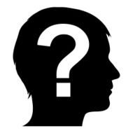 Male silhouette with question mark