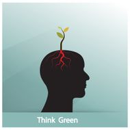 Tree of green idea shoot grow on human symbol