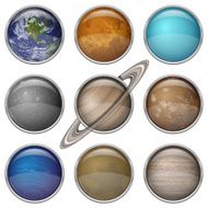 Solar System planets set buttons